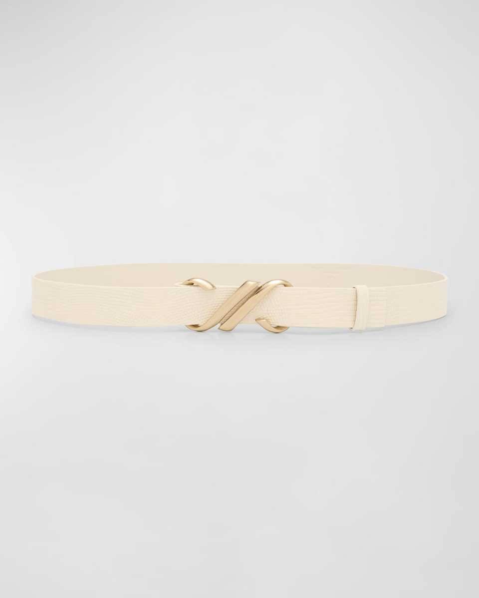 Embossed Leather Monogram Belt